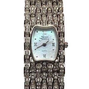 Susan Summers Women's Dress Watch - New Battery - Iced Out Rhinestone Quartz MOP